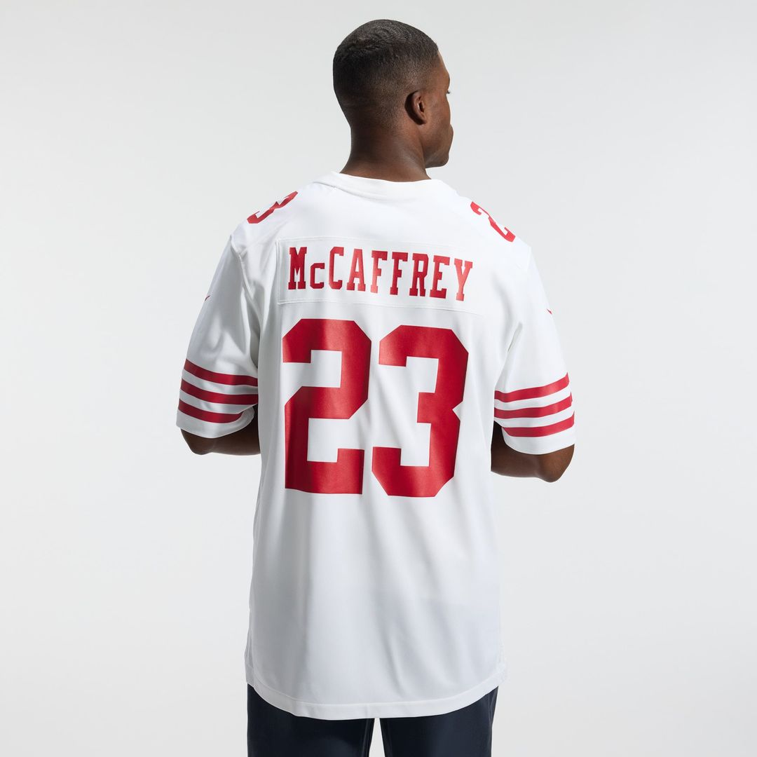 Men's San Francisco 49ers Christian McCaffrey White Game Player Jersey