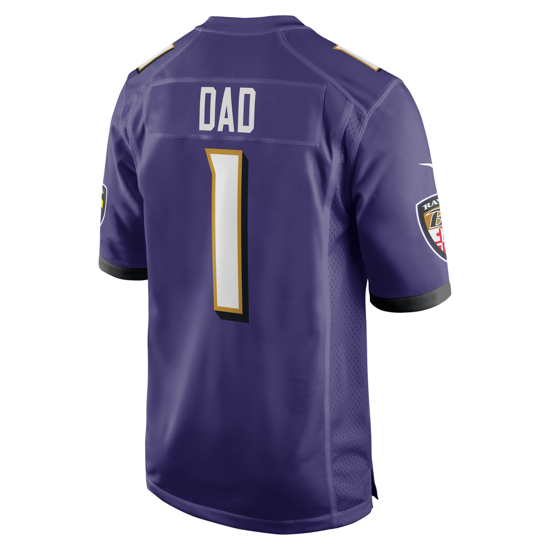 Men's Baltimore Ravens Number 1 Dad Purple