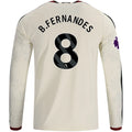 Men's Replica B. Fernandes Manchester United Long Sleeve Third Jersey 26/27