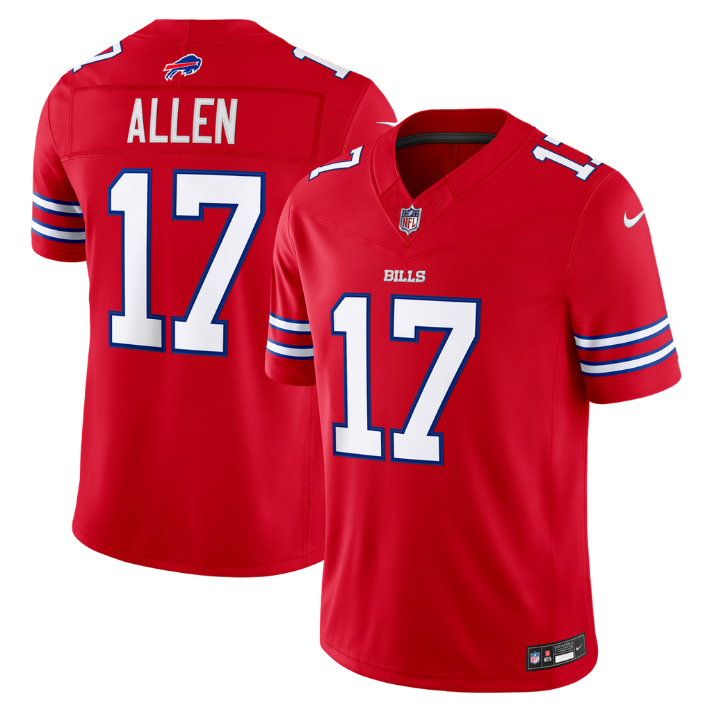 Men's Buffalo Bills Josh Allen Red Alternate Vapor F.U.S.E. Stitched