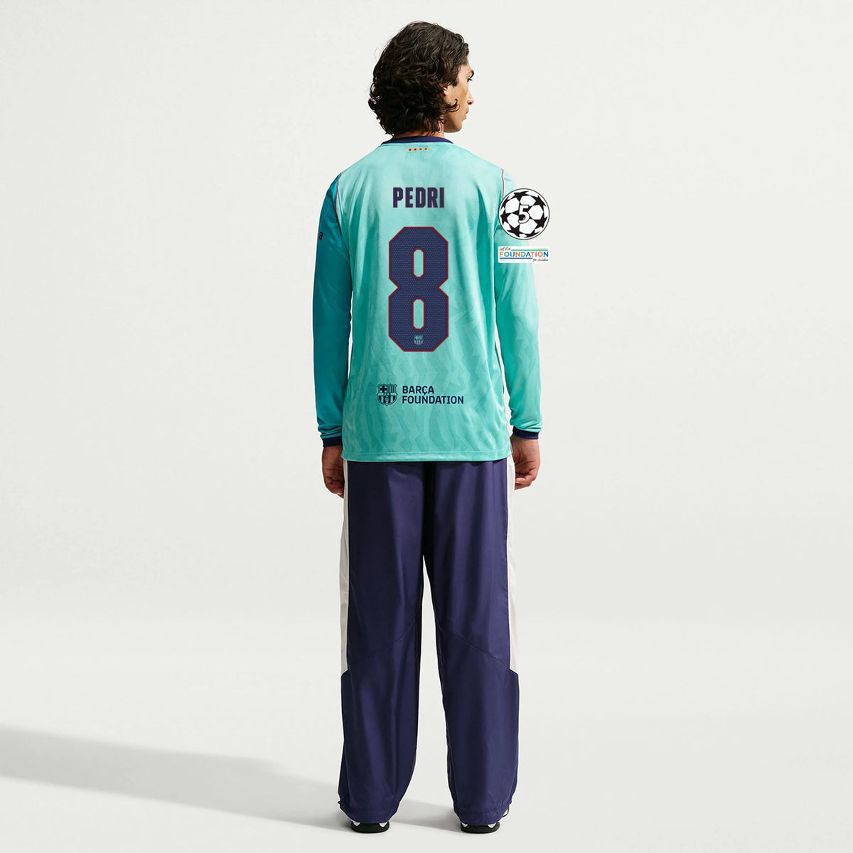 Men's Replica Pedri Barcelona Long Sleeve Third Jersey 26/27 UCL