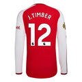 Men's Authentic J. Timber Arsenal Long Sleeve Home Jersey 26/27