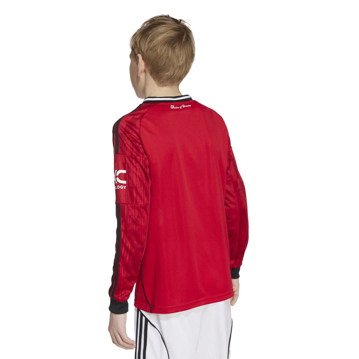Kid's Replica Manchester United Long Sleeve Home Jersey 25/26