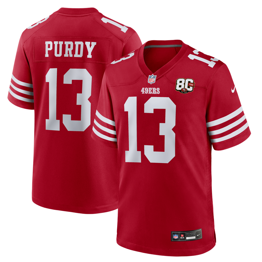 Men's San Francisco 49ers Brock Purdy White 80th Anniversary