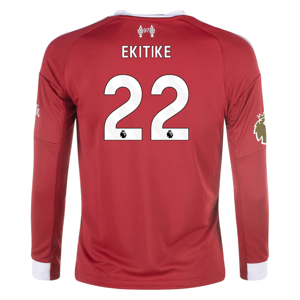 Kid's Replica Ekitike Liverpool Long Sleeve Home Jersey 25/26