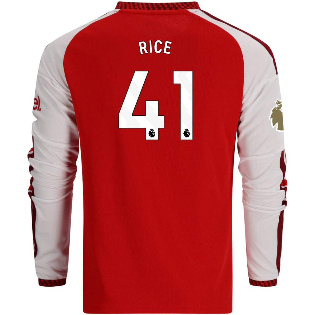 Kid's Replica Rice Arsenal Long Sleeve Home Jersey 26/27