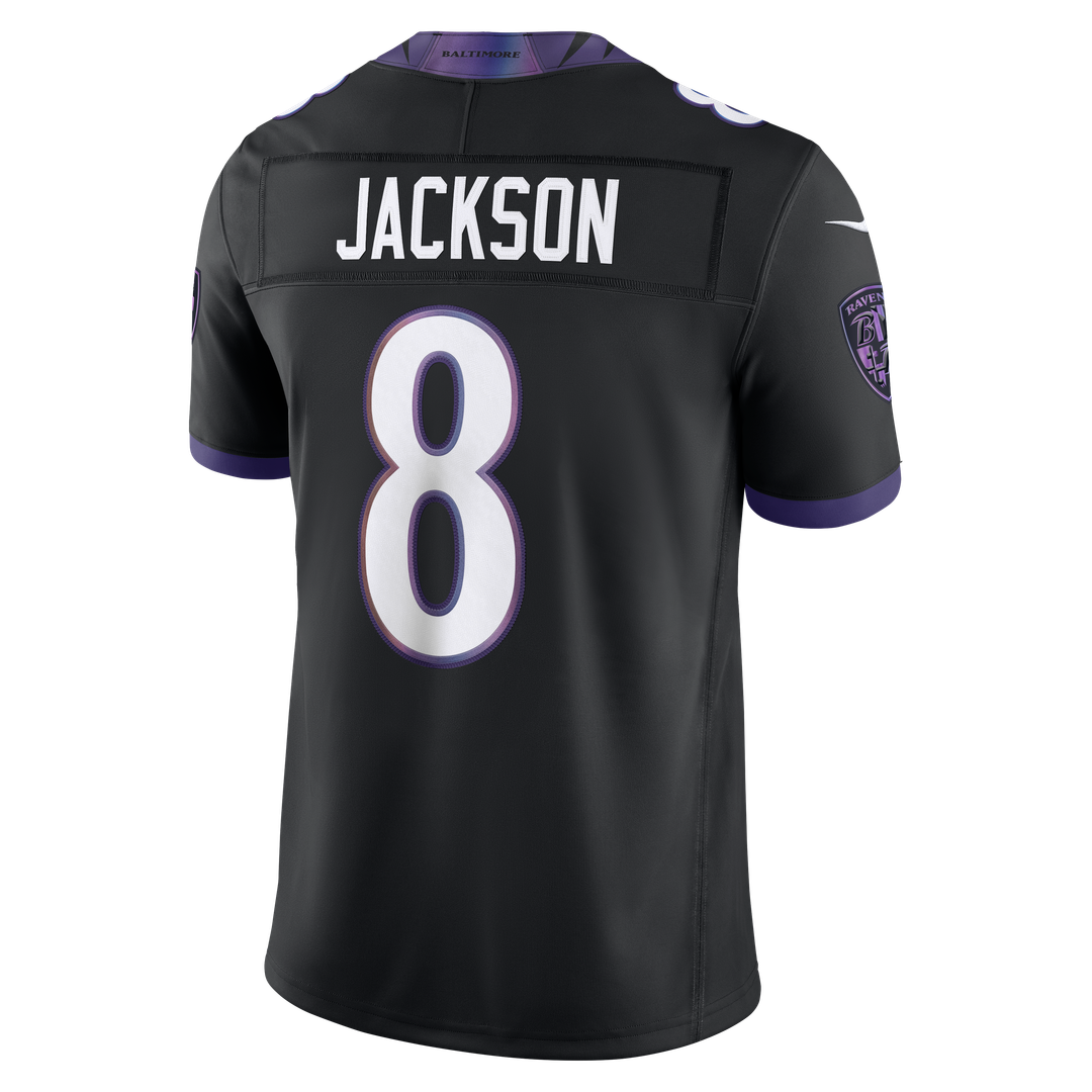 Men's Baltimore Ravens Lamar Jackson Purple Team Vapor F.U.S.E. Stitched