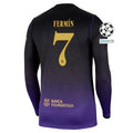Men's Replica F. de Jong Barcelona Long Sleeve Away Jersey 26/27 UCL