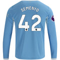 Men's Replica Semenyo Manchester City Long Sleeve Home Jersey 26/27