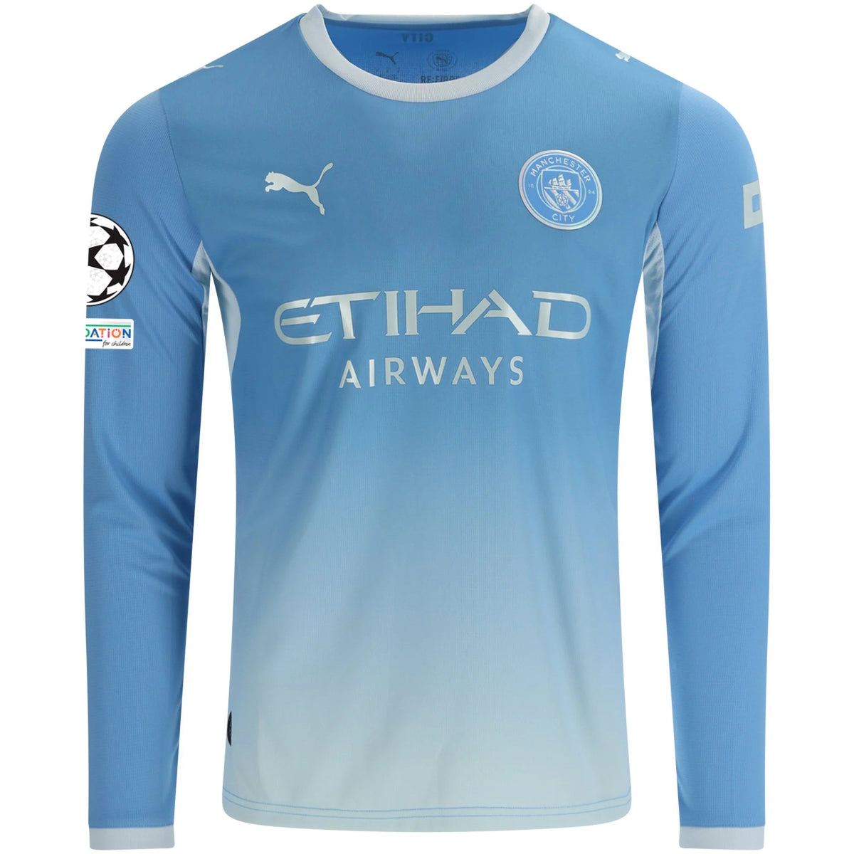 Men's Replica Haaland Manchester City Long Sleeve Home Jersey 26/27 UCL