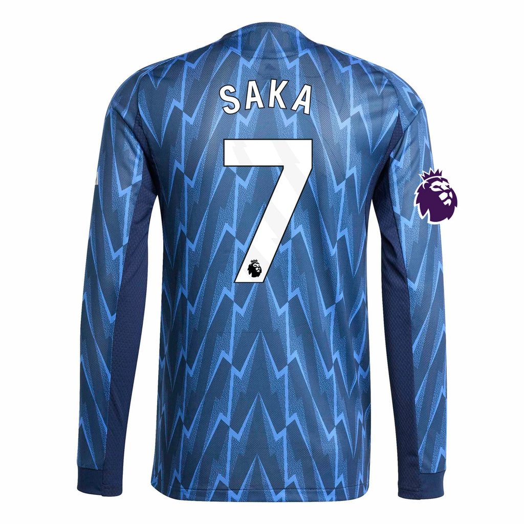 Men's Authentic Saka Arsenal Long Sleeve Away Jersey 25/26