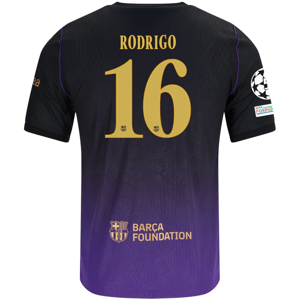 Men's Authentic Rodrigo Barcelona Away Jersey 26/27 UCL