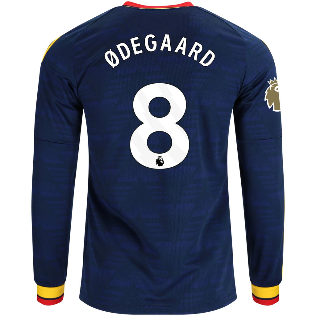 Men's Replica Odegaard Arsenal Long Sleeve Away Jersey 26/27