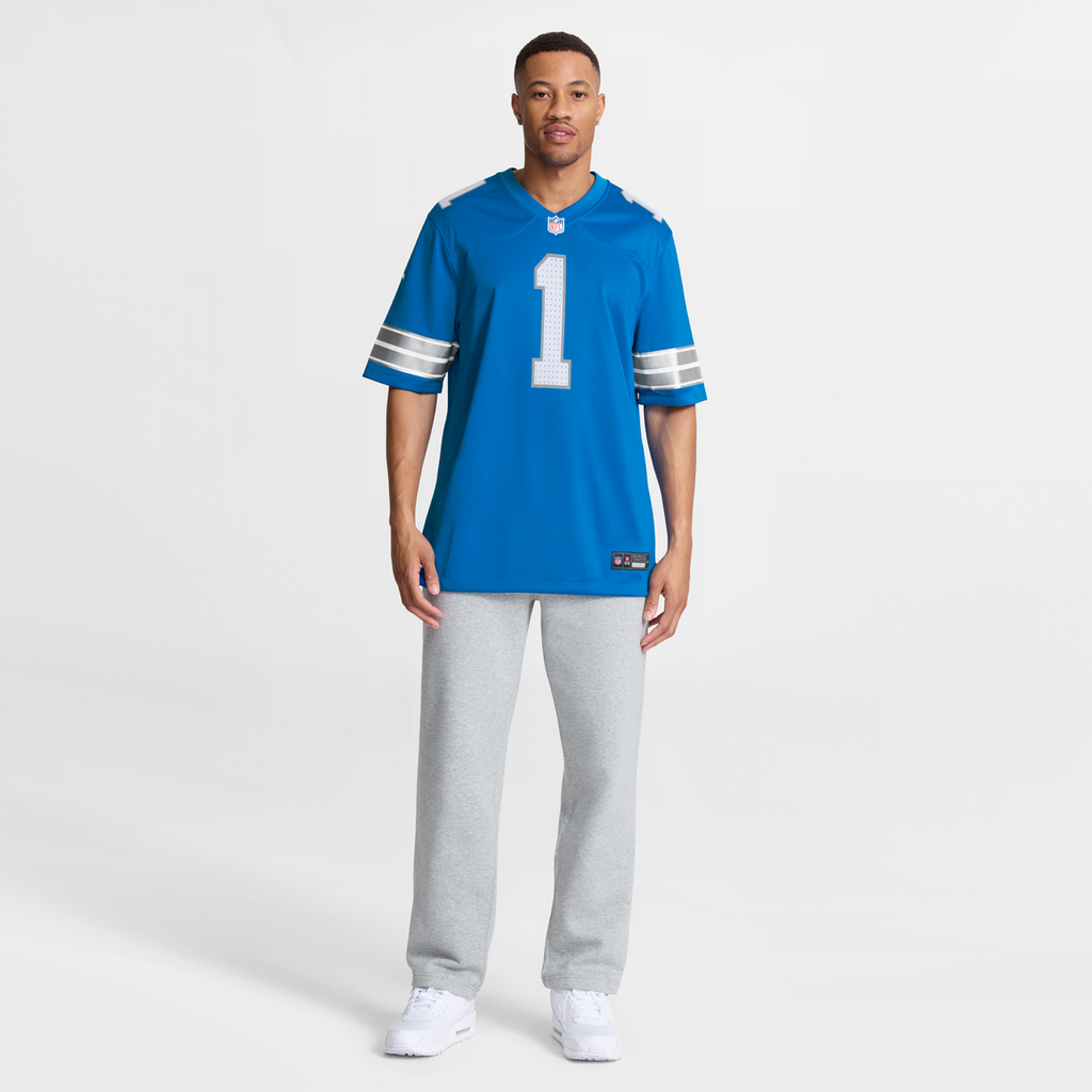 Men's Detroit Lions Number 1 Dad Blue