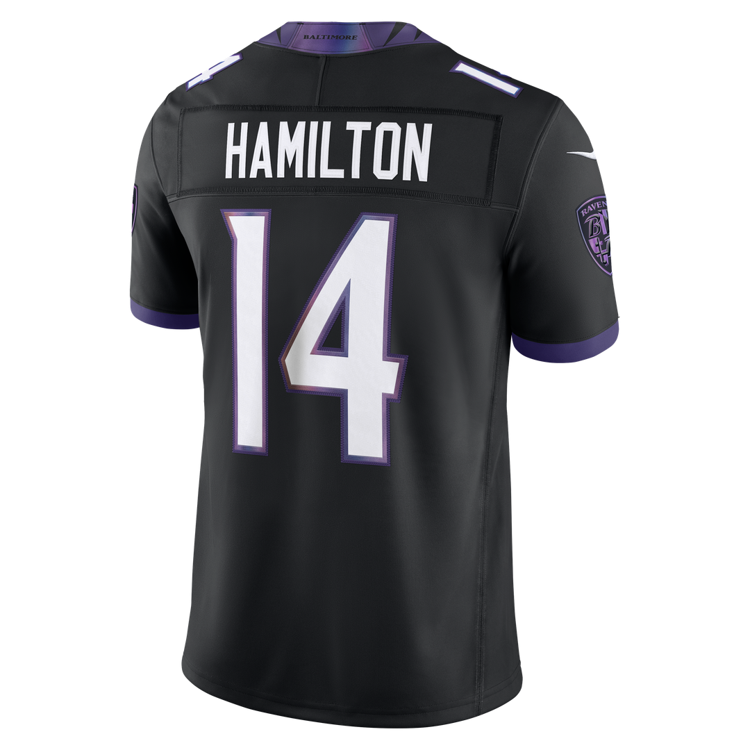 Men's Baltimore Ravens Kyle Hamilton Purple Team Vapor F.U.S.E. Stitched