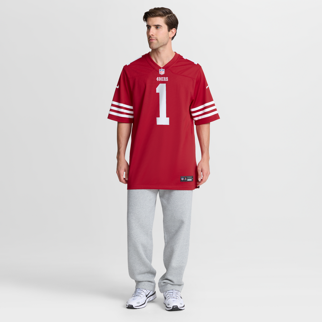 Men's San Francisco 49ers Number 1 Groom Scarlet