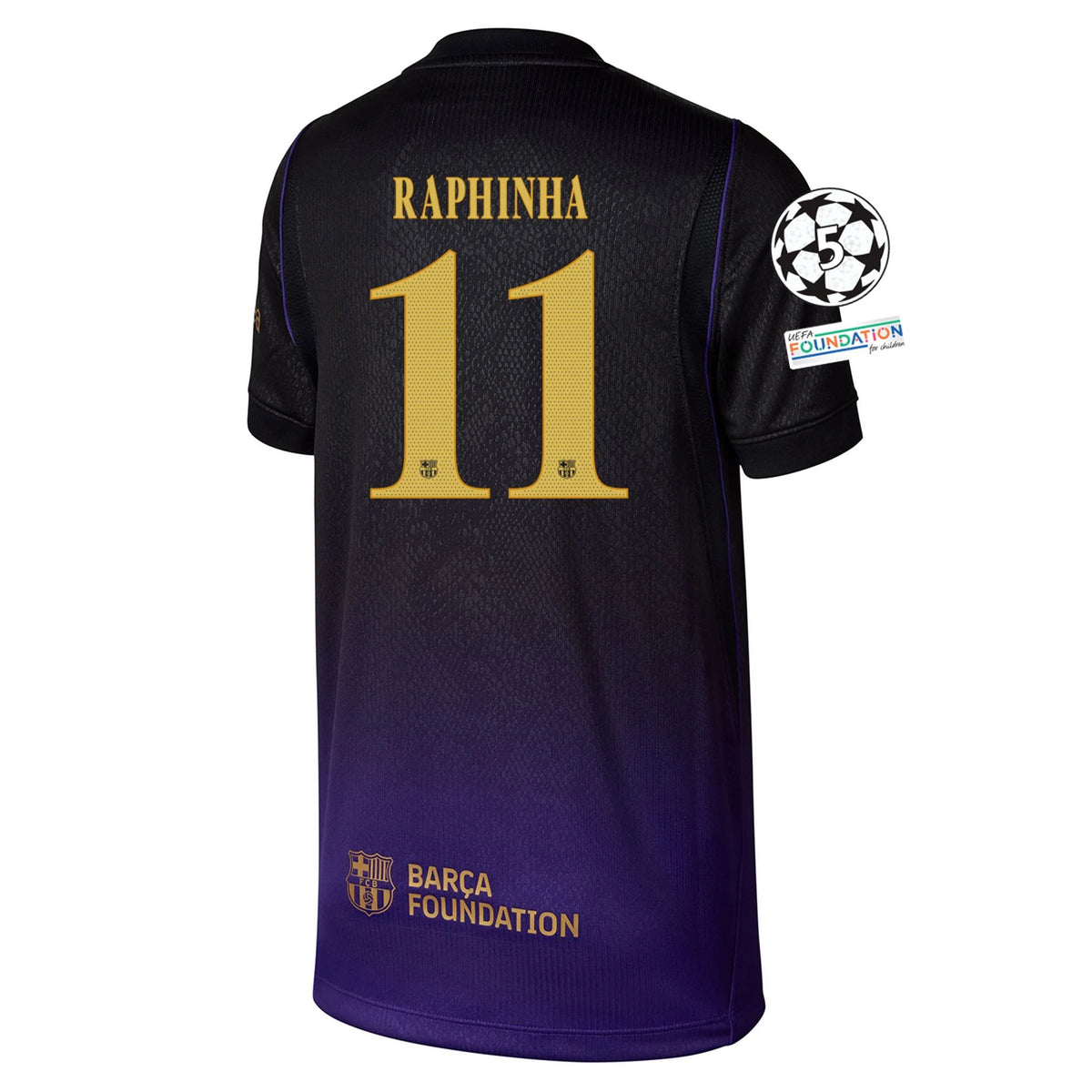 Kid's Replica Raphinha Barcelona Away Jersey 26/27 UCL