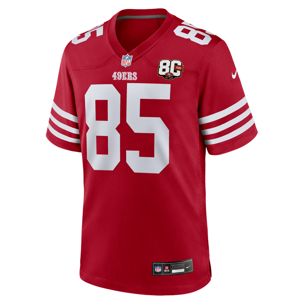 Men's San Francisco 49ers George Kittle Scarlet 80th Anniversary