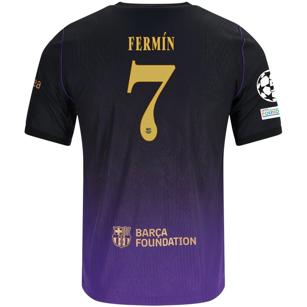 Men's Authentic Fermin Barcelona Away Jersey 26/27 UCL