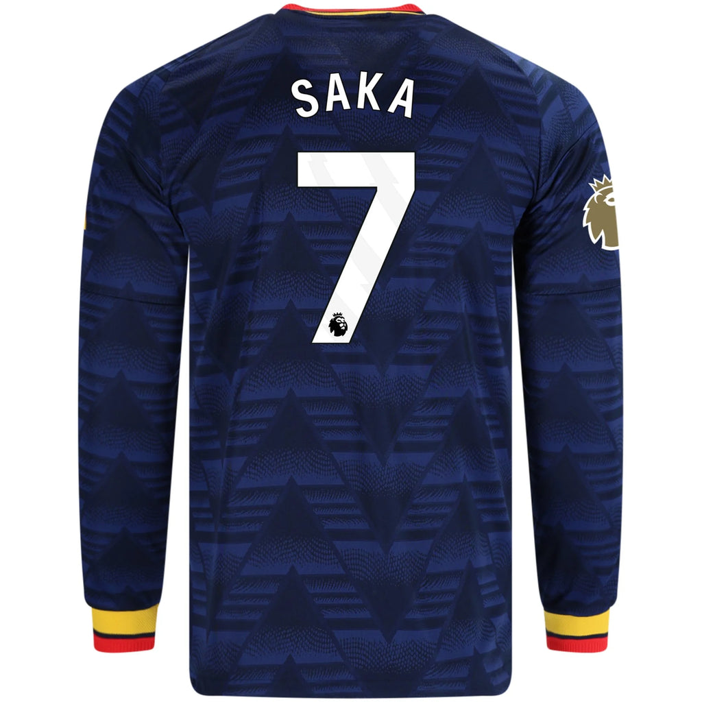 Men's Authentic Saka Arsenal Long Sleeve Away Jersey 26/27
