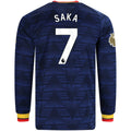 Men's Authentic Saka Arsenal Long Sleeve Away Jersey 26/27