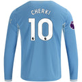 Men's Replica Cherki Manchester City Long Sleeve Home Jersey 26/27