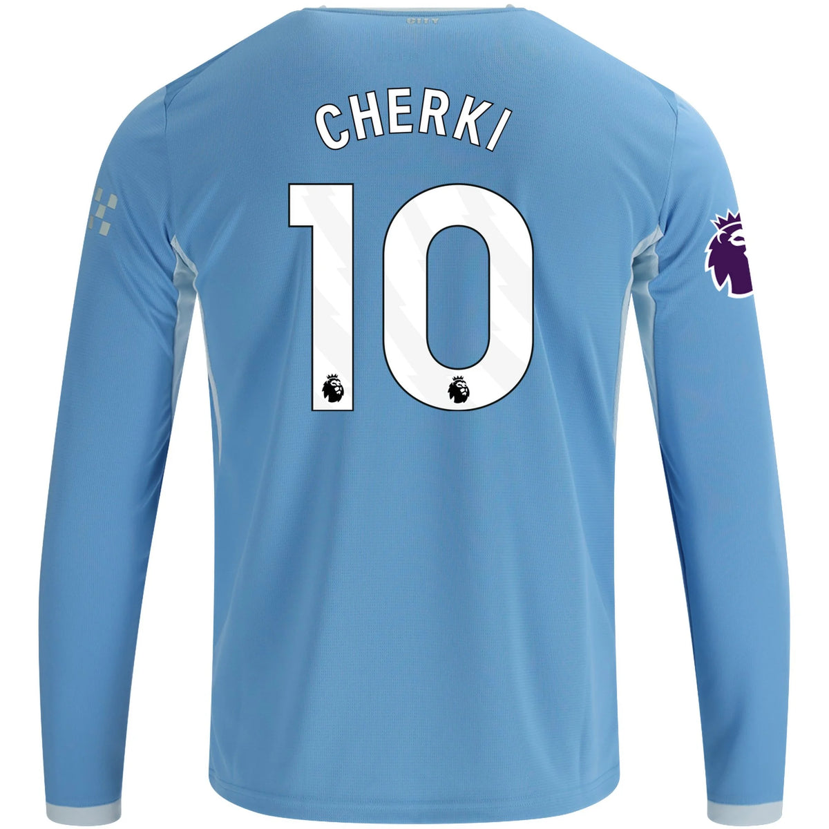 Men's Replica Cherki Manchester City Long Sleeve Home Jersey 26/27