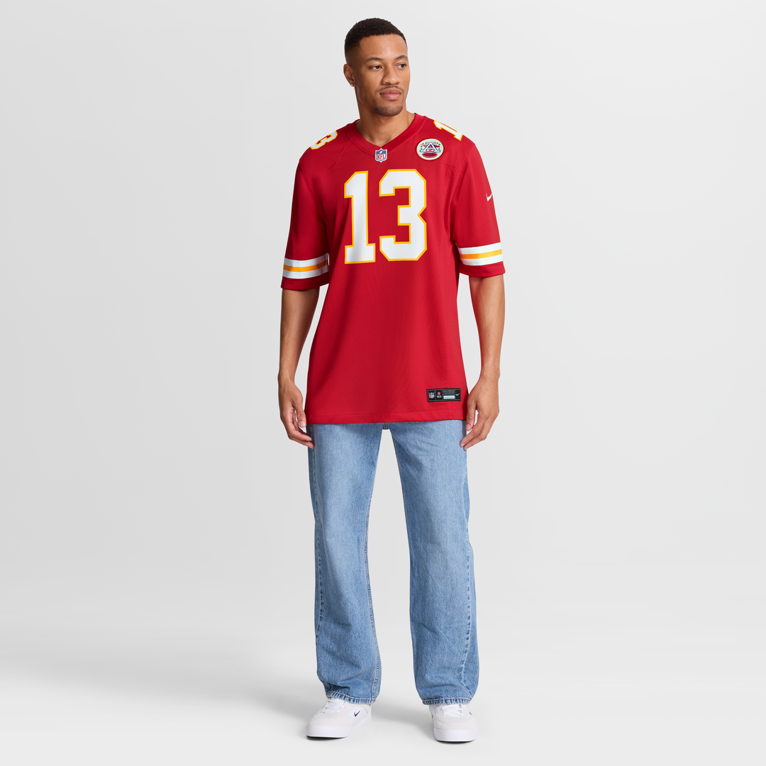 Men's Kansas City Chiefs Nazeeh Johnson Red Game Player Jersey