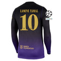 Men's Replica Lamine Yamal Barcelona Long Sleeve Away Jersey 26/27 UCL