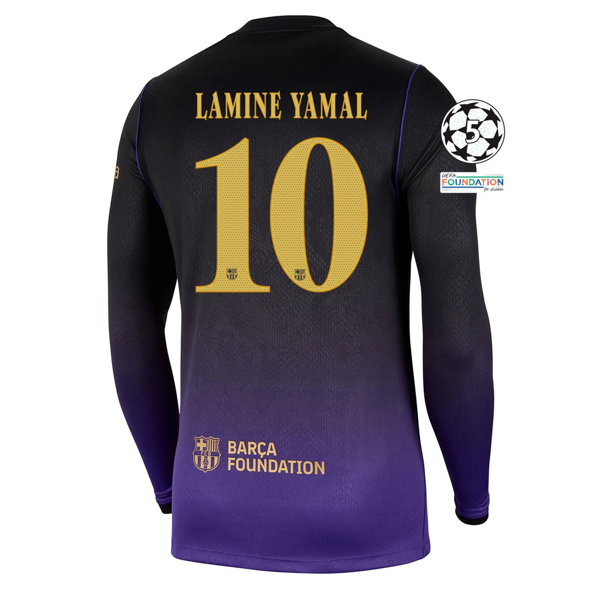 Men's Replica Lamine Yamal Barcelona Long Sleeve Away Jersey 26/27 UCL