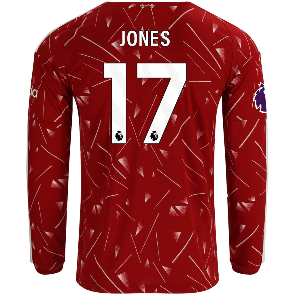 Men's Replica Jones Liverpool Long Sleeve Home Jersey 26/27