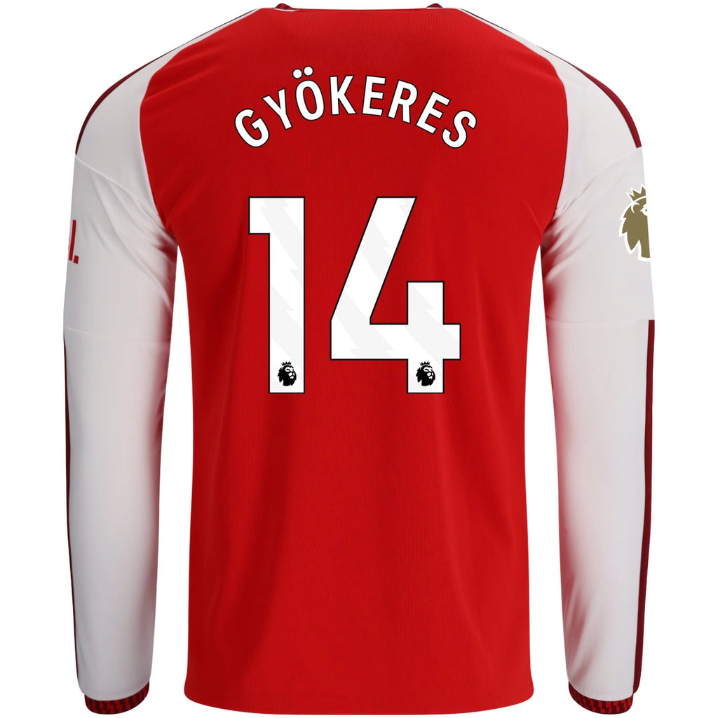 Men's Replica Gyokeres Arsenal Long Sleeve Home Jersey 26/27
