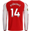 Men's Replica Gyokeres Arsenal Long Sleeve Home Jersey 26/27