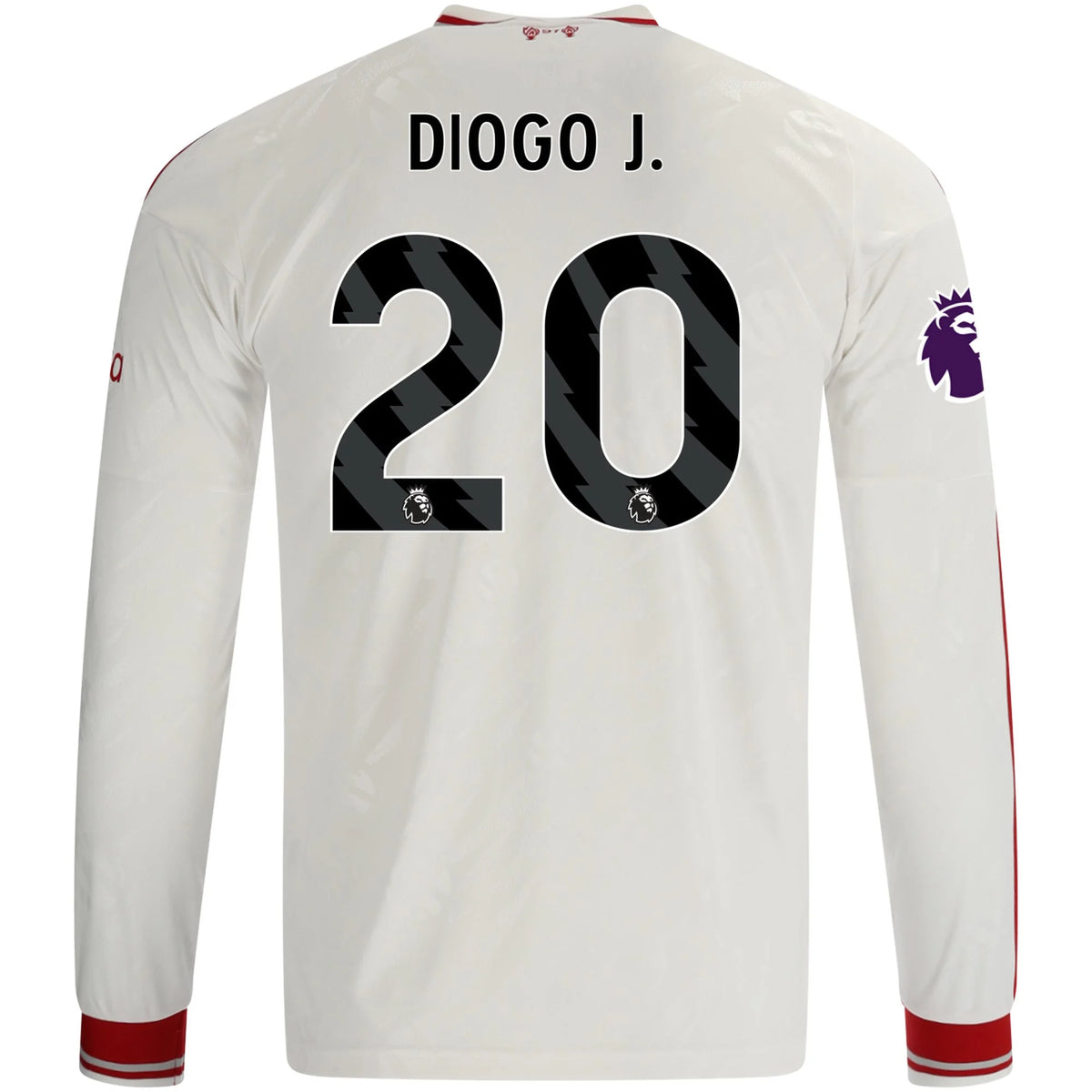 Men's Replica Diogo J. Liverpool Long Sleeve Away Jersey 26/27