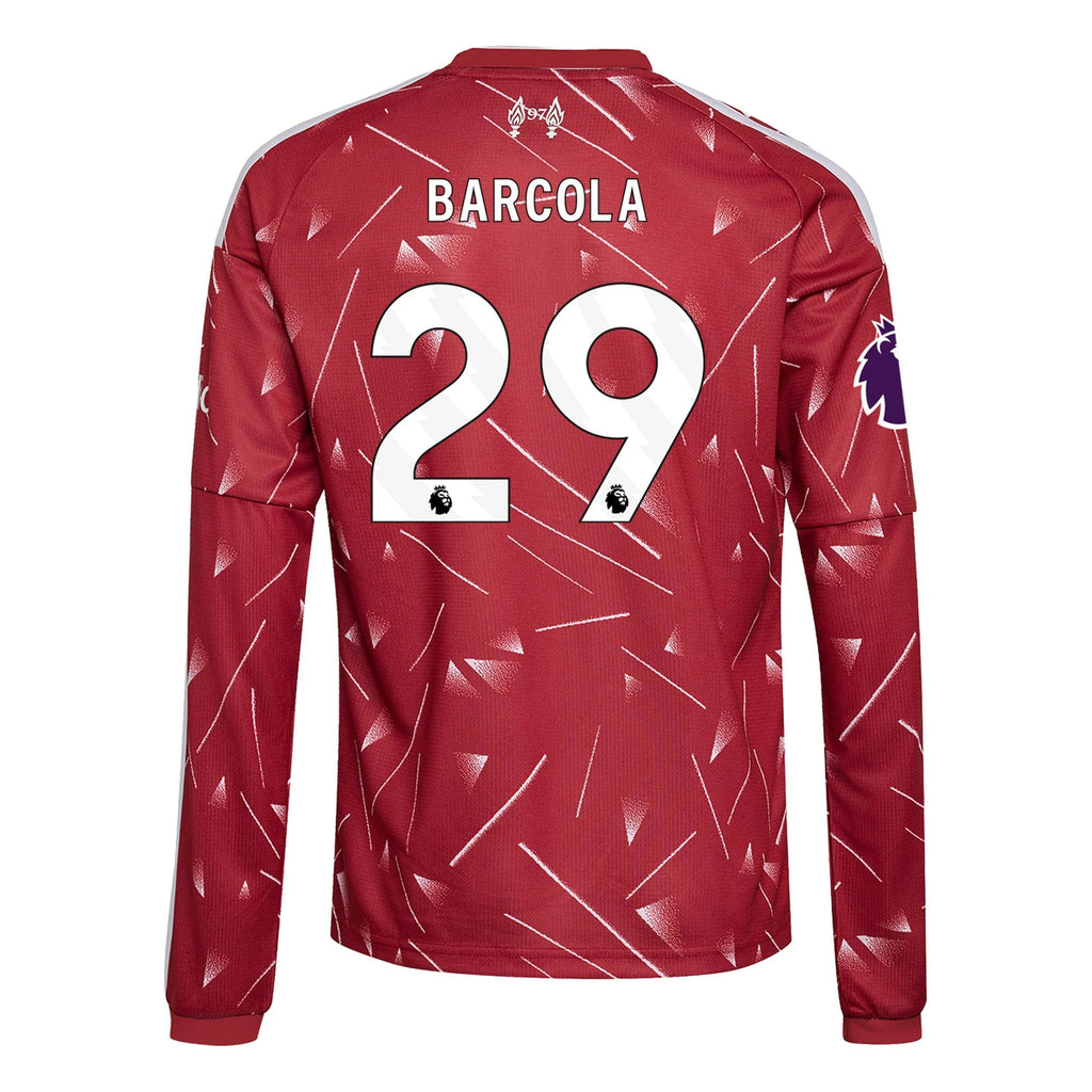 Kid's Replica Barcola Liverpool Long Sleeve Home Jersey 26/27