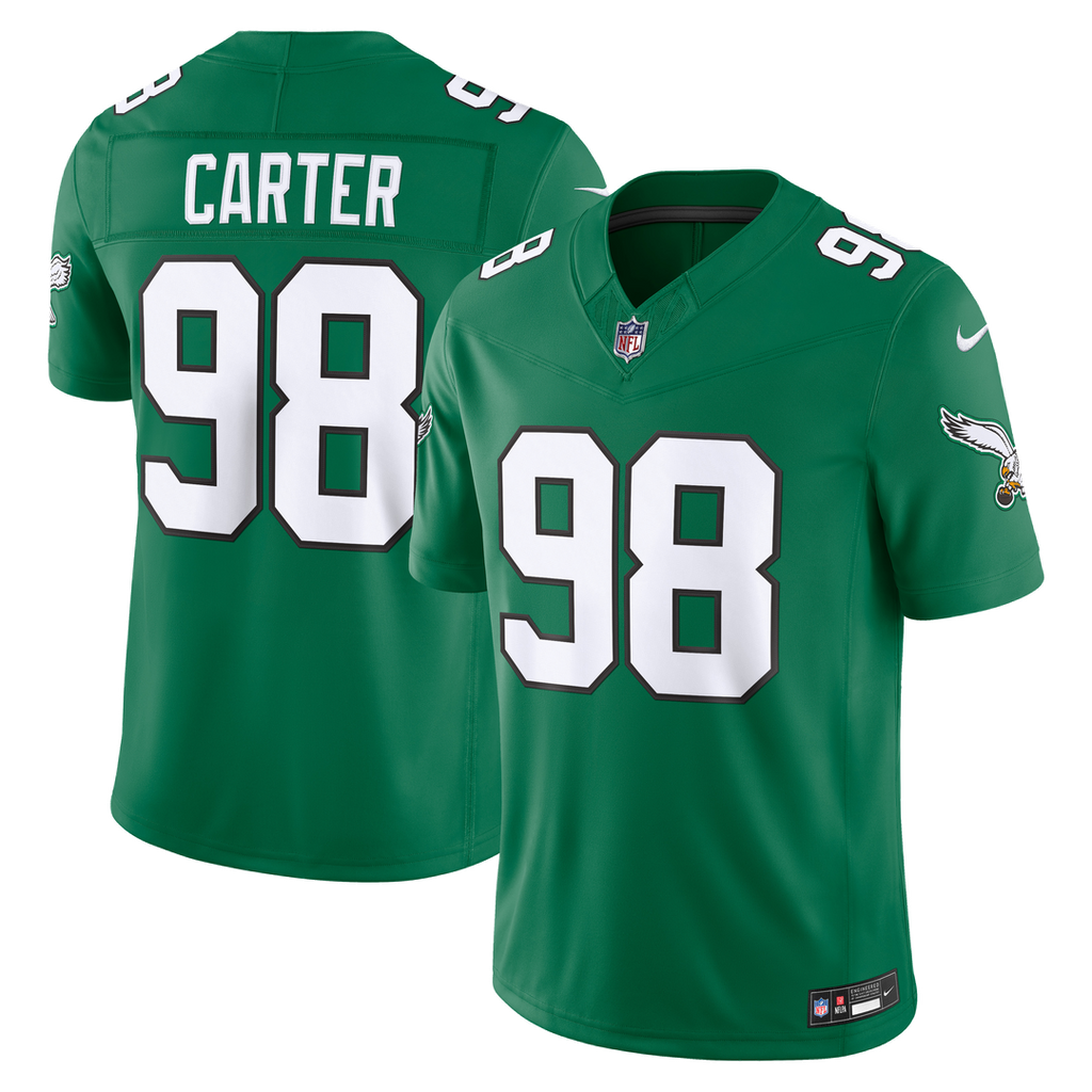 Men's Philadelphia Eagles Jalen Carter Midnight Green Team Vapor F.U.S.E. Stitched
