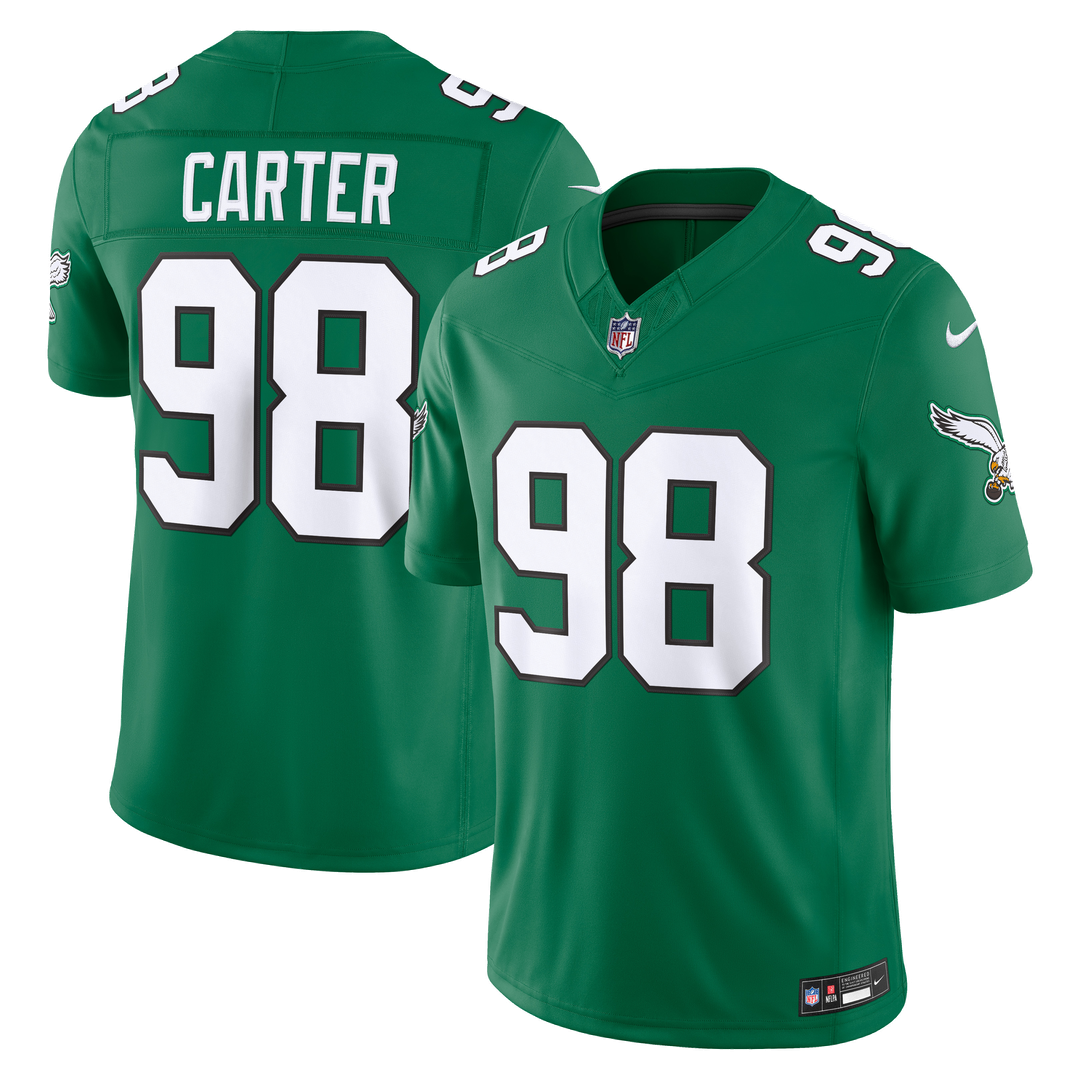 Men's Philadelphia Eagles Jalen Carter Midnight Green Team Vapor F.U.S.E. Stitched