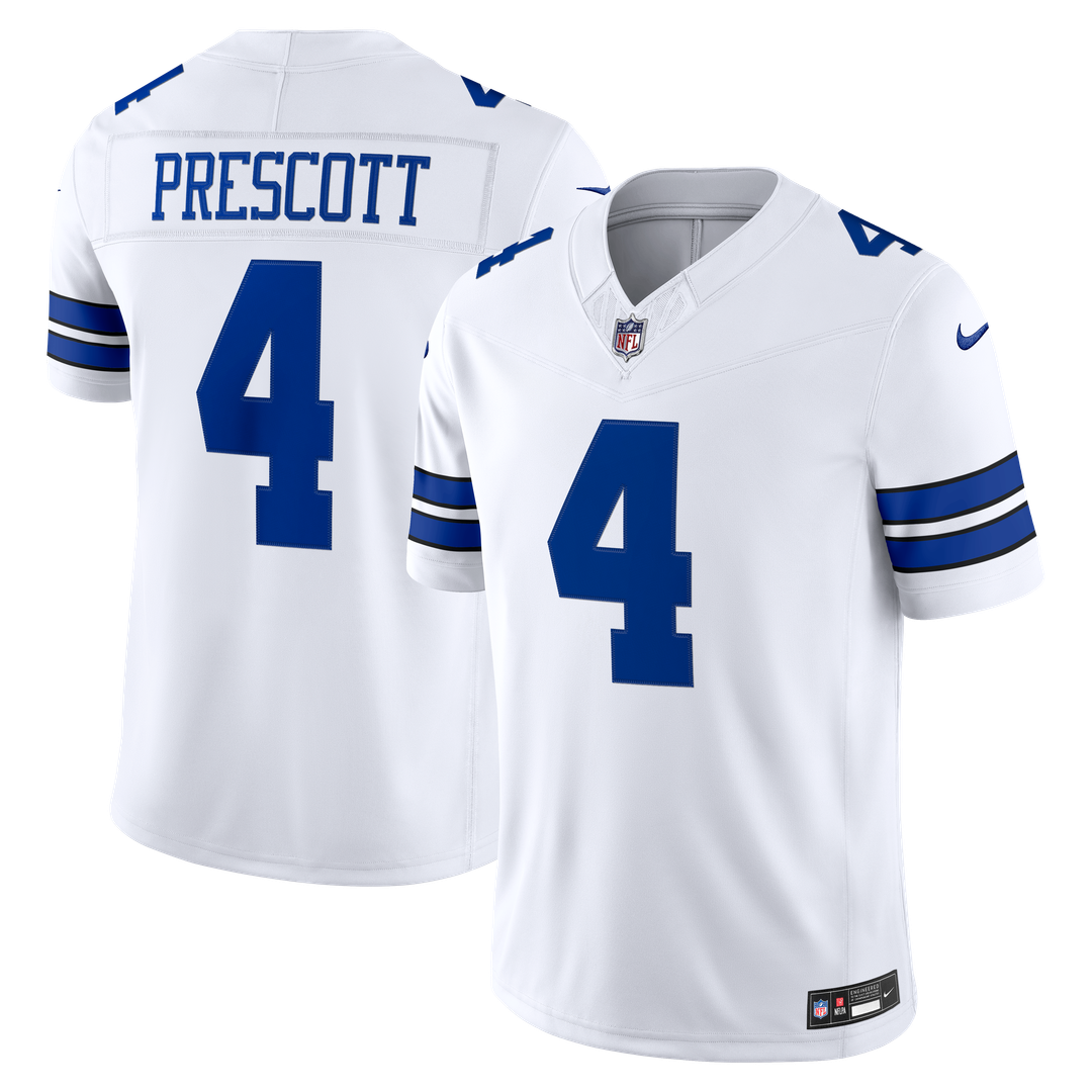 Men's Dallas Cowboys Dak Prescott White Vapor F.U.S.E. Stitched
