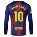 Men's Replica Lamine Yamal Barcelona Long Sleeve Home Jersey 25/26