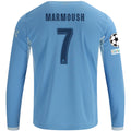 Men's Replica Marmoush Manchester City Long Sleeve Home Jersey 26/27 UCL