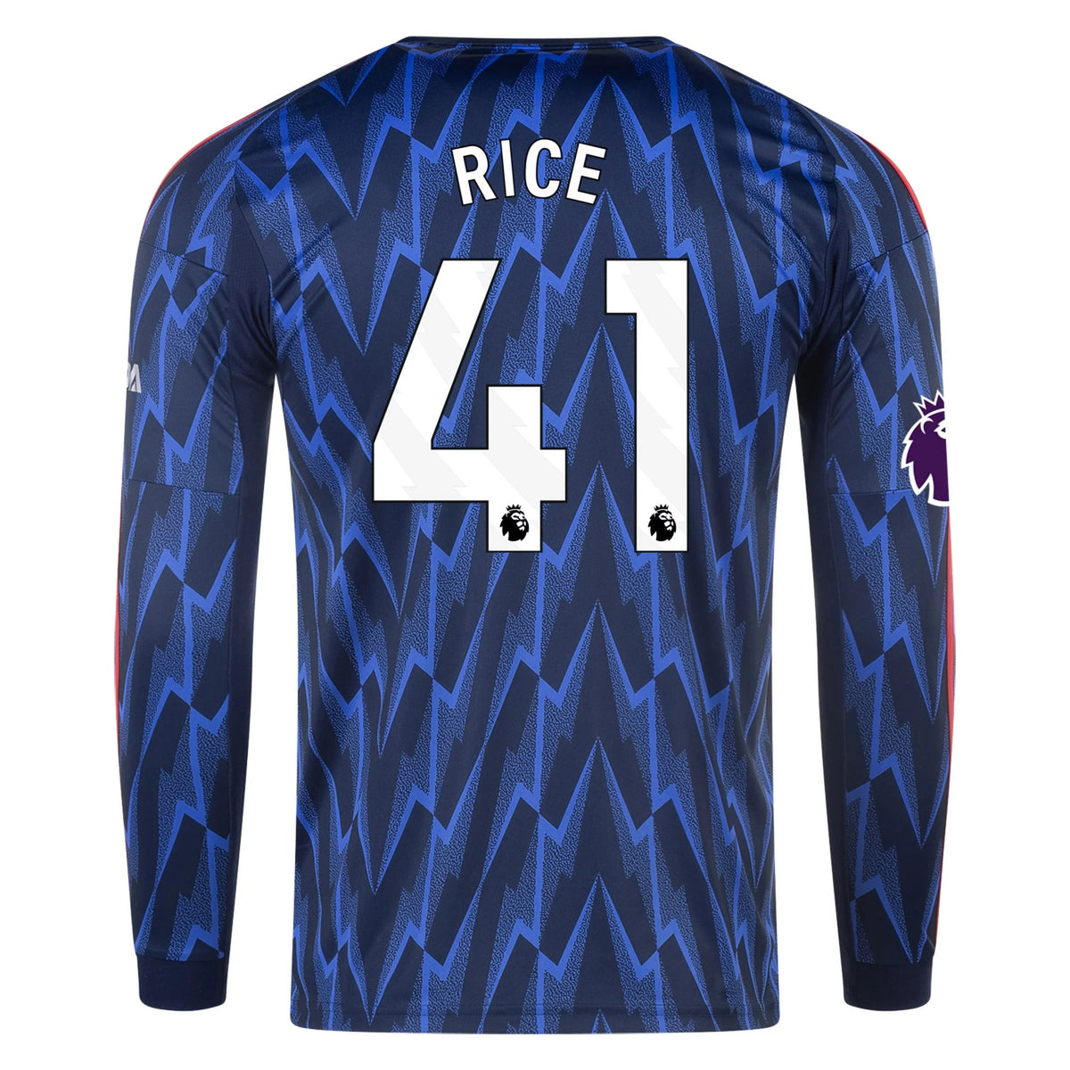 Men's Replica Rice Havertz Arsenal Long Sleeve Away Jersey 25/26
