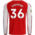 Men's Replica Zubimendi Arsenal Long Sleeve Home Jersey 26/27