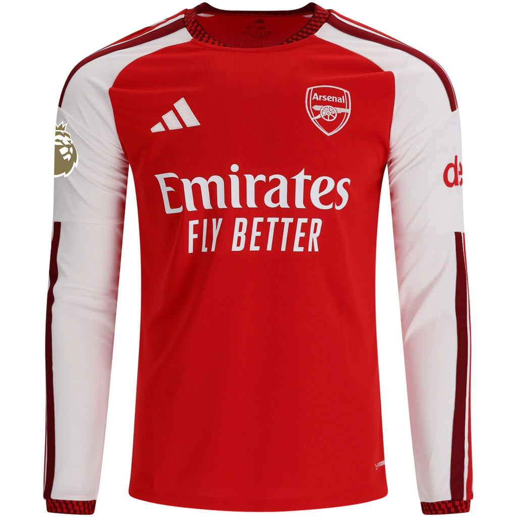 Men's Replica Zubimendi Arsenal Long Sleeve Home Jersey 26/27