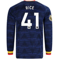 Men's Authentic Rice Arsenal Long Sleeve Away Jersey 26/27