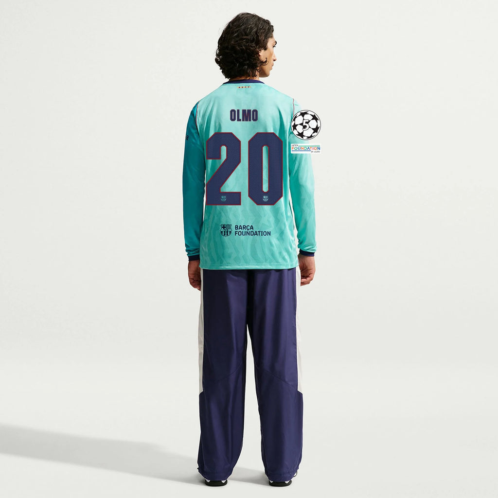 Men's Replica Olmo Barcelona Long Sleeve Third Jersey 26/27 UCL