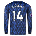Men's Replica Gyokeres Arsenal Long Sleeve Away Jersey 25/26