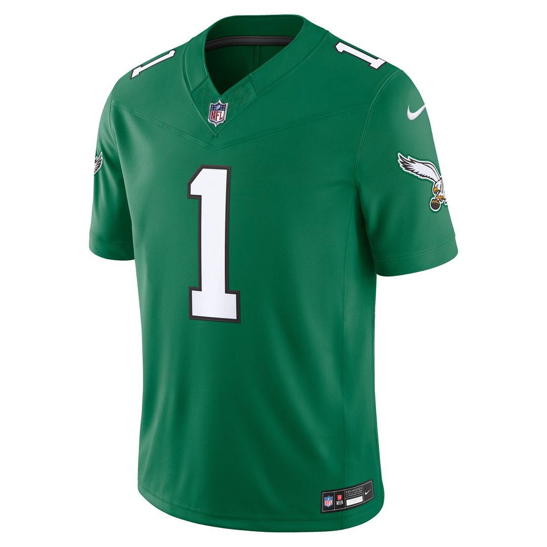 Men's Philadelphia Eagles Jalen Hurts Kelly Green Alternate Vapor F.U.S.E. Stitched