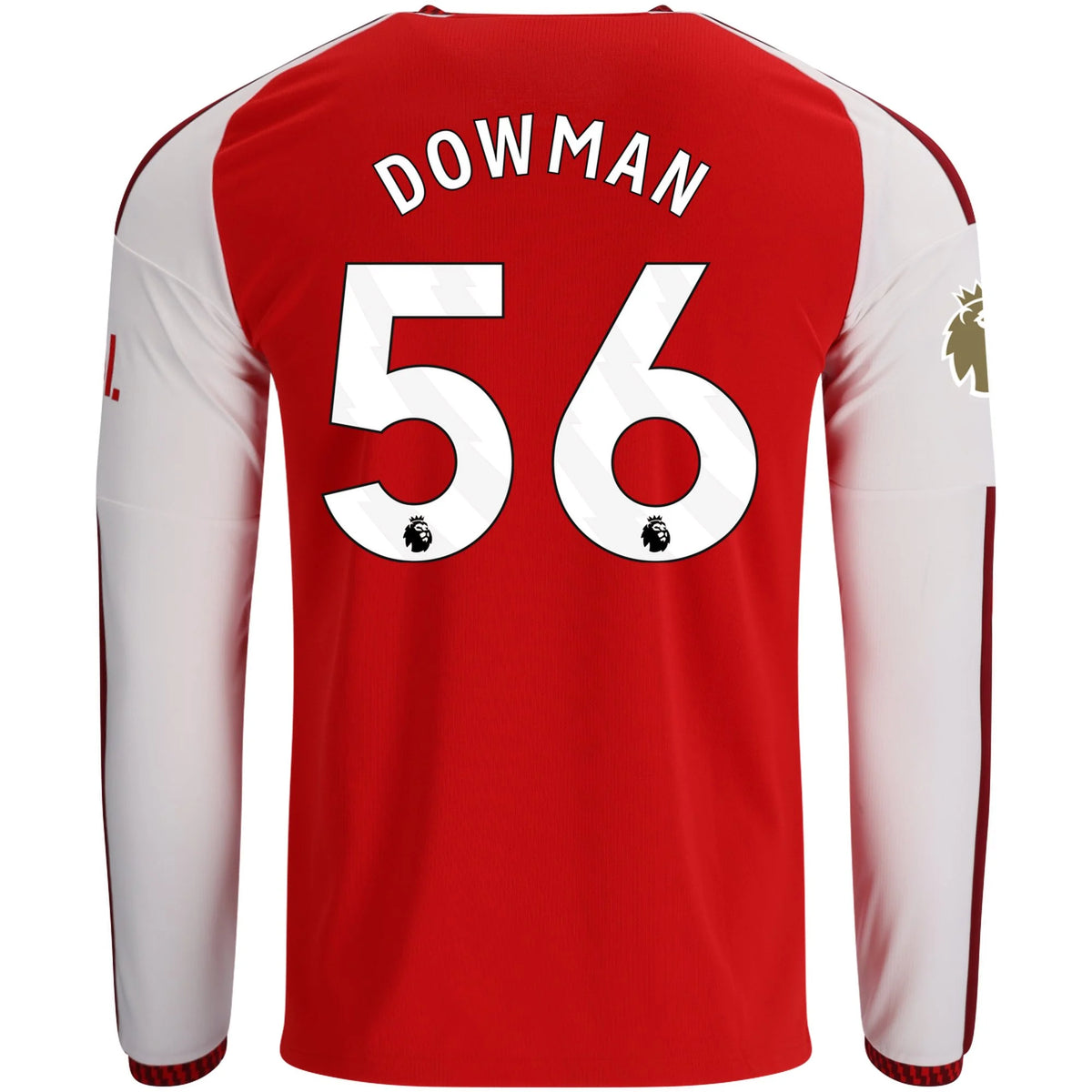 Men's Replica Dowman Arsenal Long Sleeve Home Jersey 26/27