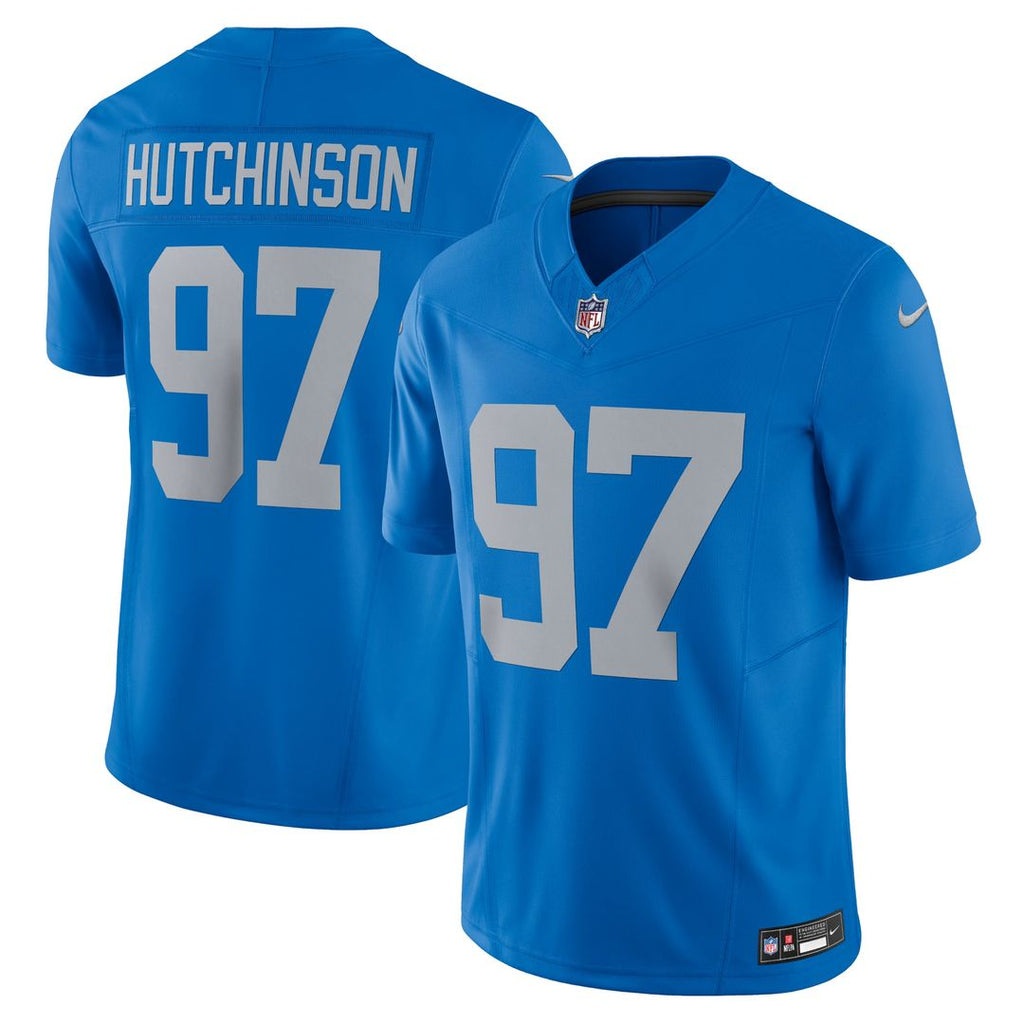Men's Detroit Lions Aidan Hutchinson Blue Vapor F.U.S.E. Alternate