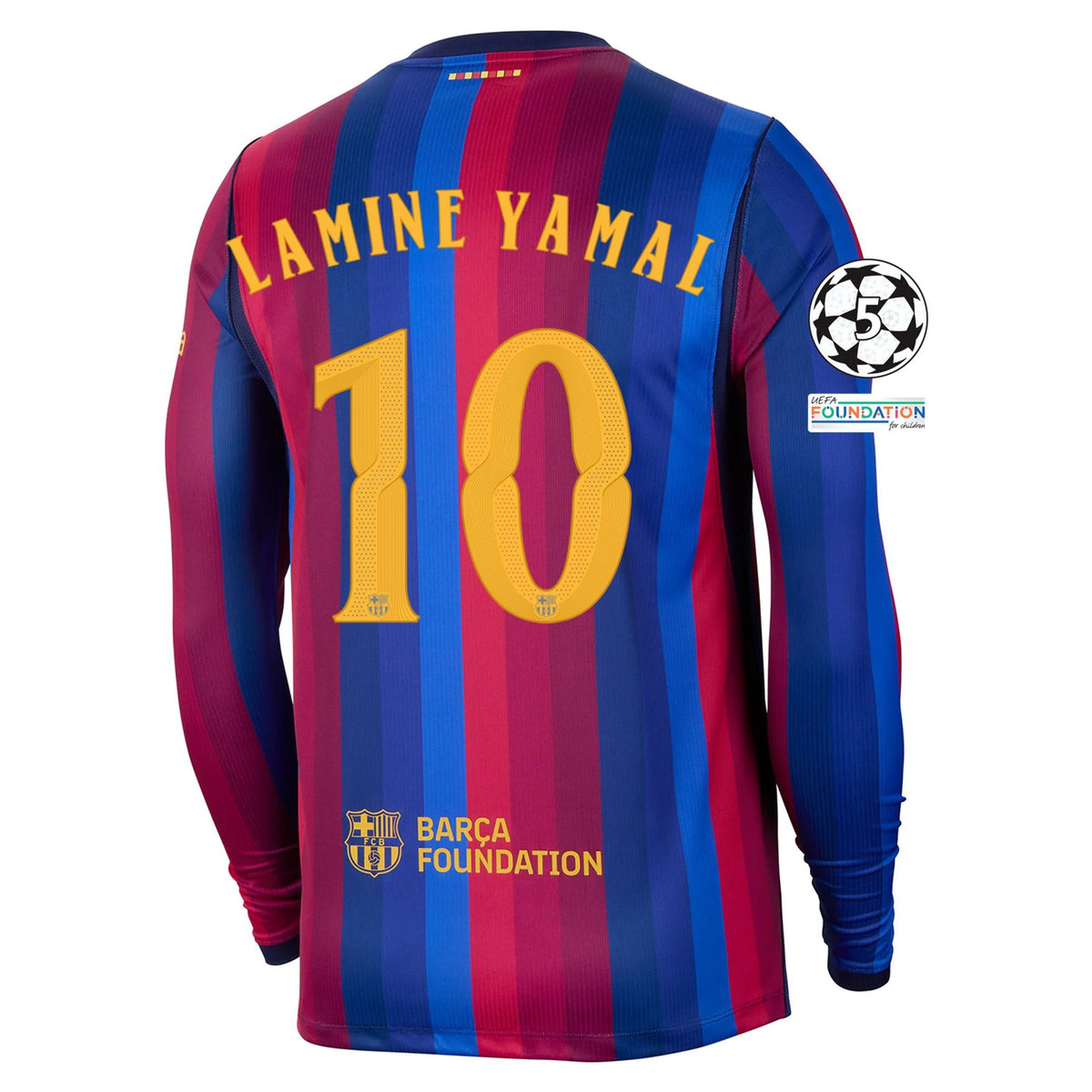 Men's Replica Lamine Yamal Barcelona Long Sleeve Home Jersey 26/27 UCL